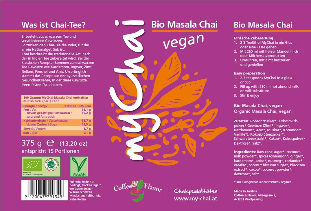 Inhalt-Etikett-Veganer-Chai-Masala