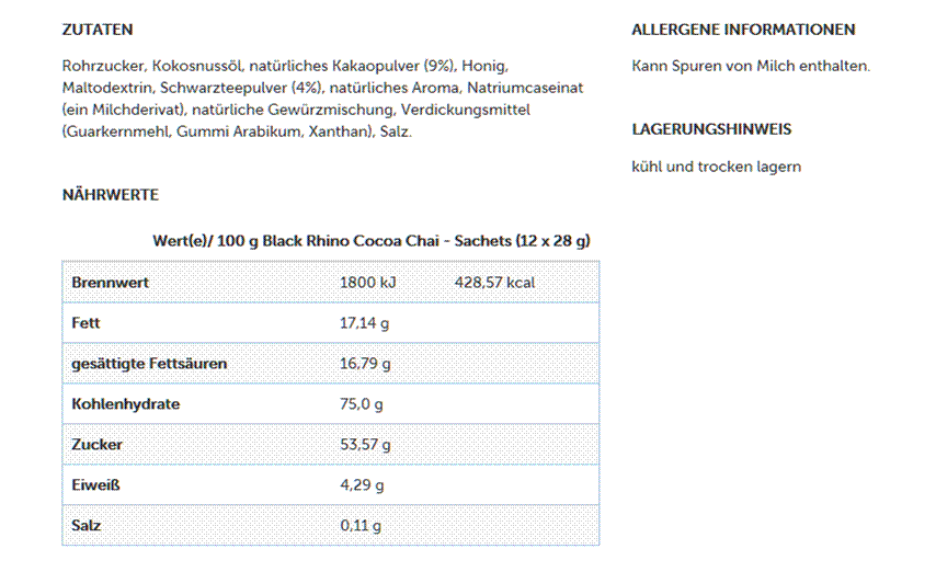 Nährwert/Energie
